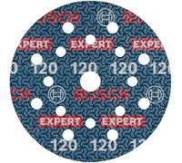 Bosch 1x Disque abrasif sur support plastique résistant et flexible EXPERT O780, 125 mm (pour Bois dur, Peinture sur bois, Ø 125 mm, Grain 120, Professional Accessoire Ponceuse excentrique)
