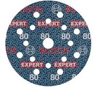 Bosch 1x Disque abrasif sur support plastique résistant et flexible EXPERT O780, 125 mm (pour Bois dur, Peinture sur bois, Ø 125 mm, Grain 80, Professional Accessoire Ponceuse excentrique)