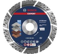 Bosch 1x Disques à tronçonnage diamant EXPERT Multi Material | pour Béton, Béton armé, Ø 150 mm Professional Accessoire Grande meuleuse angulaire