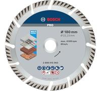 Bosch 1x Disques à tronçonnage diamant PRO Multi Material pour alésage 22,23 et grandes meuleuses angulaires (pour Béton, Béton armé, Ø 180 mm, Professional Accessoire Grande meuleuse angulaire)