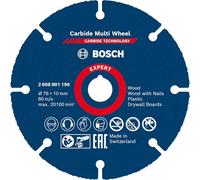 Bosch 1x Disques à tronçonner EXPERT Carbide Multi Wheel (pour Bois dur, Bois clouté, Ø 76 mm, Professional Accessoire Mini meuleuse angulaire)