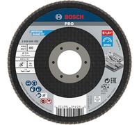 Bosch 1x Plateau à lamelles PRO Metal X571, version bombée sur fibres (pour Acier, Acier inoxydable, Ø 115 mm, Grain 80, Professional Accessoire Petite meuleuse angulaire)