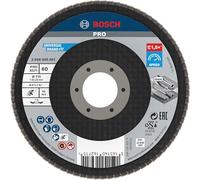 Bosch 1x Plateau à lamelles PRO Metal X571, version bombée sur fibres (pour Acier, Acier inoxydable, Ø 115 mm, Grain 60, Professional Accessoire Petite meuleuse angulaire)