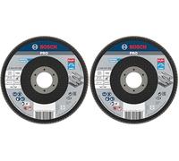 Bosch 1x Plateau à lamelles PRO Metal X571, version bombée sur fibres (pour Acier, Acier inoxydable, Ø 125 mm, Grain 120, Professional Accessoire Petite meuleuse angulaire) (Lot de 2)