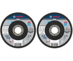 Bosch 1x Plateau à lamelles PRO Metal X571, version bombée sur fibres (pour Acier, Acier inoxydable, Ø 125 mm, Grain 120, Professional Accessoire Petite meuleuse angulaire) (Lot de 2)