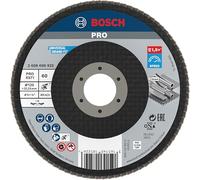 Bosch 1x Plateau à lamelles PRO Metal X571, version bombée sur fibres (pour Acier, Acier inoxydable, Ø 125 mm, Grain 60, Professional Accessoire Petite meuleuse angulaire)