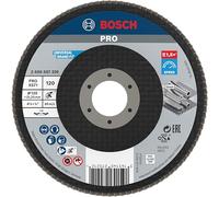 Bosch 1x Plateau à lamelles PRO Metal X571, version bombée sur fibres (pour Acier, Acier inoxydable, Ø 125 mm, Grain 120, Professional Accessoire Petite meuleuse angulaire)