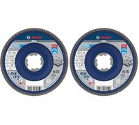 Bosch 1x Plateau à lamelles PRO Metal X571, version plate pour X-Lock (pour Acier, Acier inoxydable, Ø 115 mm, Grain 80, Professional Accessoire Petite meuleuse angulaire) (Lot de 2)