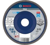 Bosch Plateau à lamelles PRO Metal X571 - Ø 125 mm, Grain 80, pour Acier/Inox - plate sur plastique