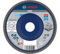 Bosch 1x Plateau à lamelles PRO Metal X571, version plate sur plastique (pour Acier, Acier inoxydable, Ø 125 mm, Grain 120, Professional Accessoire Petite meuleuse angulaire)