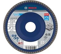 Bosch 1x Plateau à lamelles PRO Metal X571, version plate sur plastique (pour Acier, Acier inoxydable, Ø 115 mm, Grain 60, Professional Accessoire Petite meuleuse angulaire)