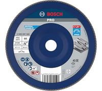 Bosch 1x Plateau à lamelles PRO Metal X571, version plate sur plastique (pour Acier, Acier inoxydable, Ø 180 mm, Grain 80, Professional Accessoire Grande meuleuse angulaire)