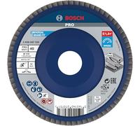 Bosch 1x Plateau à lamelles PRO Metal X571, version plate sur plastique (pour Acier, Acier inoxydable, Ø 115 mm, Grain 40, Professional Accessoire Petite meuleuse angulaire)