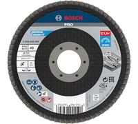 Bosch Plateau à lamelles PRO Metal X571 – bombé fibres Ø 115 mm Grain 40 pour acier/inox