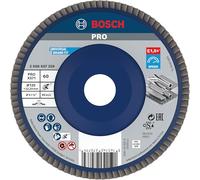 Bosch 1x Plateau à lamelles PRO X571, version plate, sur plastique | pour Acier, Acier inoxydable, Grain 60, Professional Accessoire Petite meuleuse angulaire