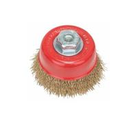 Bosch Brosse boisseau 75 mm 2608622062 – fils ondulés laitonnés 0,3 mm, M10, 12000 tr/min