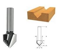 Bosch 2608628406 Fraise à Rainurer Droit En V 8 Mm, D1 11 Mm, L 14 Mm, G 45 Mm, 60°, 1 Pièce G