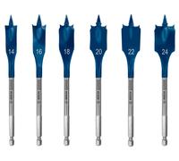 Bosch 2608900332 - EXPERT Set 6 pièces mèche plates Self Cut Speed 14; 16; 18; 20; 22; 24 mm