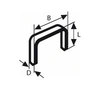 Bosch 2609255833 Set De 1000 Agrafes à Fil Plat Type 51 Largeur 10 Mm Epaisseur 1 Mm Longueur 10 Mm
