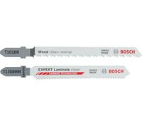 Bosch 26x Lames Scie Sauteuse T101BR & EXPERT Laminate Clean T128BHM | pour Vinyle stratifié solide, PVC, Bois résineux, 122 x 49 mm