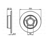BOSCH 2x Disque Arrière 255 Plein pour Audi A6 Avant 4B C5 4B5 0 986 478 704