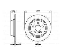 BOSCH 2x Disque Arrière Ø300mm Plein pour MERCEDES CLASSE S Sl W221 R230