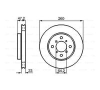BOSCH 2x Disque Avant 260 Ventilé Aéré Internement pour Honda 0 986 478 415