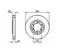 BOSCH 2x Disque Avant 300 Ventilé Aéré Internement pour Nissan 0 986 479 031