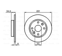 BOSCH 2X Disque De Frein Arrière 231 Complet Pour Mazda MX-5 I NA 323 F IV BG