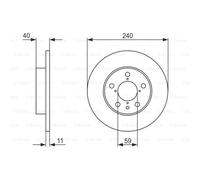 BOSCH 2X Disque De Frein Arrière 2405 Complet Pour Alfa Romeo Spider 916S 916