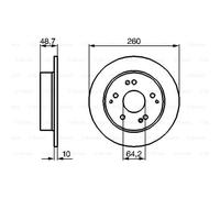 BOSCH 2X Disque De Frein Arrière 2596 Complet Pour Honda Civic VII Hatchback UE