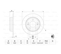 Disque de frein BOSCH 0 986 479 052 arrière, plein, 1 pièce