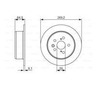 BOSCH 2X Disque De Frein Arrière 2692 Complet Pour Toyota Celica ST20 AT20