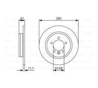 BOSCH 2X Disque De Frein Arrière 280 Complet Pour Volvo V40 Berline 525 526