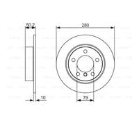 BOSCH 2X Disque De Frein Arrière 280 Pour MINI Mini Countryman R60 R61