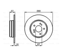 BOSCH 2X Disque De Frein Arrière 290 Pour Mercedes-Benz SL R129 0 986 478 446