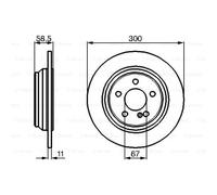 BOSCH 2X Disque De Frein Arrière 300 Voll Pour Mercedes-Benz S-Klasse W220