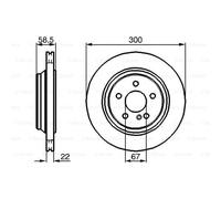 BOSCH 2X Disque De Frein Arrière Ø300Mm Ventilé Pour Mercedes S-Class W220 C215
