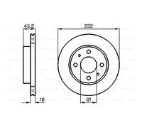 BOSCH 2X Disque De Frein Avant 232 Ventilé Intérieur Pour Nissan 0 986 478 650
