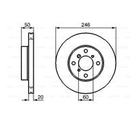 BOSCH 2X Disque De Frein Avant 246 Ventilé Intérieur Ventilé Pour Suzuki Liana