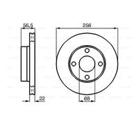BOSCH 2X Disque De Frein Avant 256 Ventilé Intérieur Ventilé Pour Audi 80 8C