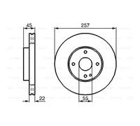 BOSCH 2X Disque De Frein Avant 25654 Ventilé Intérieur Ventilé Pour Mazda