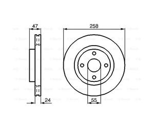 BOSCH 2X Disque De Frein Avant 2575 Ventilé Intérieur Ventilé Pour Mazda 323