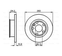 BOSCH 2X Disque De Frein Avant 260 Voll Pour VW Transporter IV Kasten 70XA