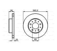 BOSCH 2X Disque De Frein Avant 262 Ventilé Intérieur Ventilé Pour Volvo 740