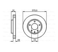 BOSCH 2X Disque De Frein Avant 274 Ventilé Intérieur Pour Mazda MPV II