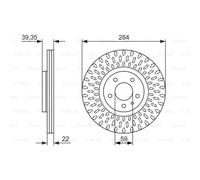 BOSCH 2X Disque De Frein Avant 284 Ventilé Pour Alfa Romeo Spider 916S GTV