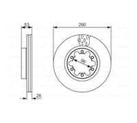 BOSCH 2X Disque De Frein Avant 290 Ventilé Pour Nissan NT400 Cabstar F24F