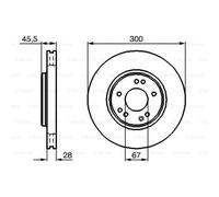 BOSCH 2X Disque De Frein Avant 300 Ventilé Intérieur Ventilé Pour Mercedes-Benz