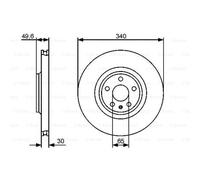 BOSCH 2X Disque De Frein Avant Ø340Mm Ventilé Pour Audi TT 8J3 8J9
